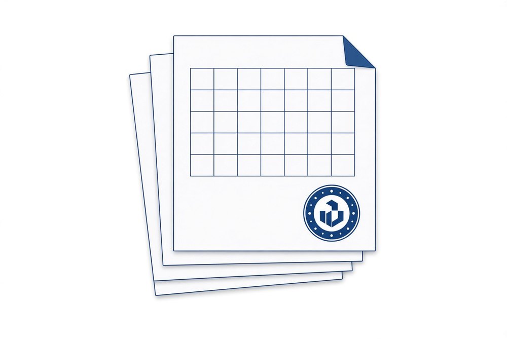 Filing sheets with a blank compliance calendar and seal